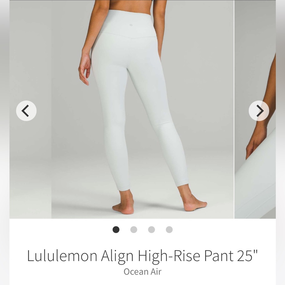 Lululemon Align High-Rise Pant 25"'
Ocean Air. Size 4. EUC